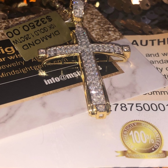 10k solid gold, real diamond cross, genuine diamond, free appraisal NOT plated! - Picture 9 of 9